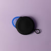 Bohokiwi Black round carrier case with Ocean Blue menstrual disc