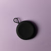 Bohokiwi Black round menstrual disc carrier case with hanging loop