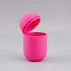 Bohokiwi Electric Pink menstrual cup and disc steriliser pod shown open
