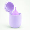  Bohokiwi Light Purple steriliser pod open with a menstrual cup inside