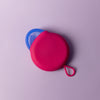 Bohokiwi Neon Pink and Ocean Blue reusable menstrual discs overlapping