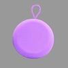 Bohokiwi Purple round menstrual disc carrier case with hanging loop