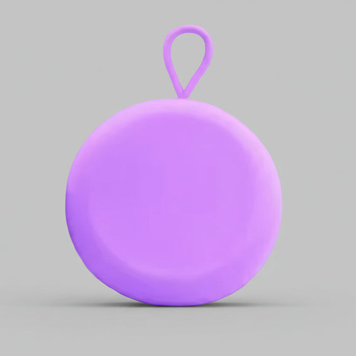  Bohokiwi Purple round menstrual disc carrier case with hanging loop