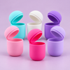 Bohokiwi menstrual cup and disc steam steriliser pods in Aqua Blue, White, Dark Purple, Soft Pink, Electric Pink and Light Purple